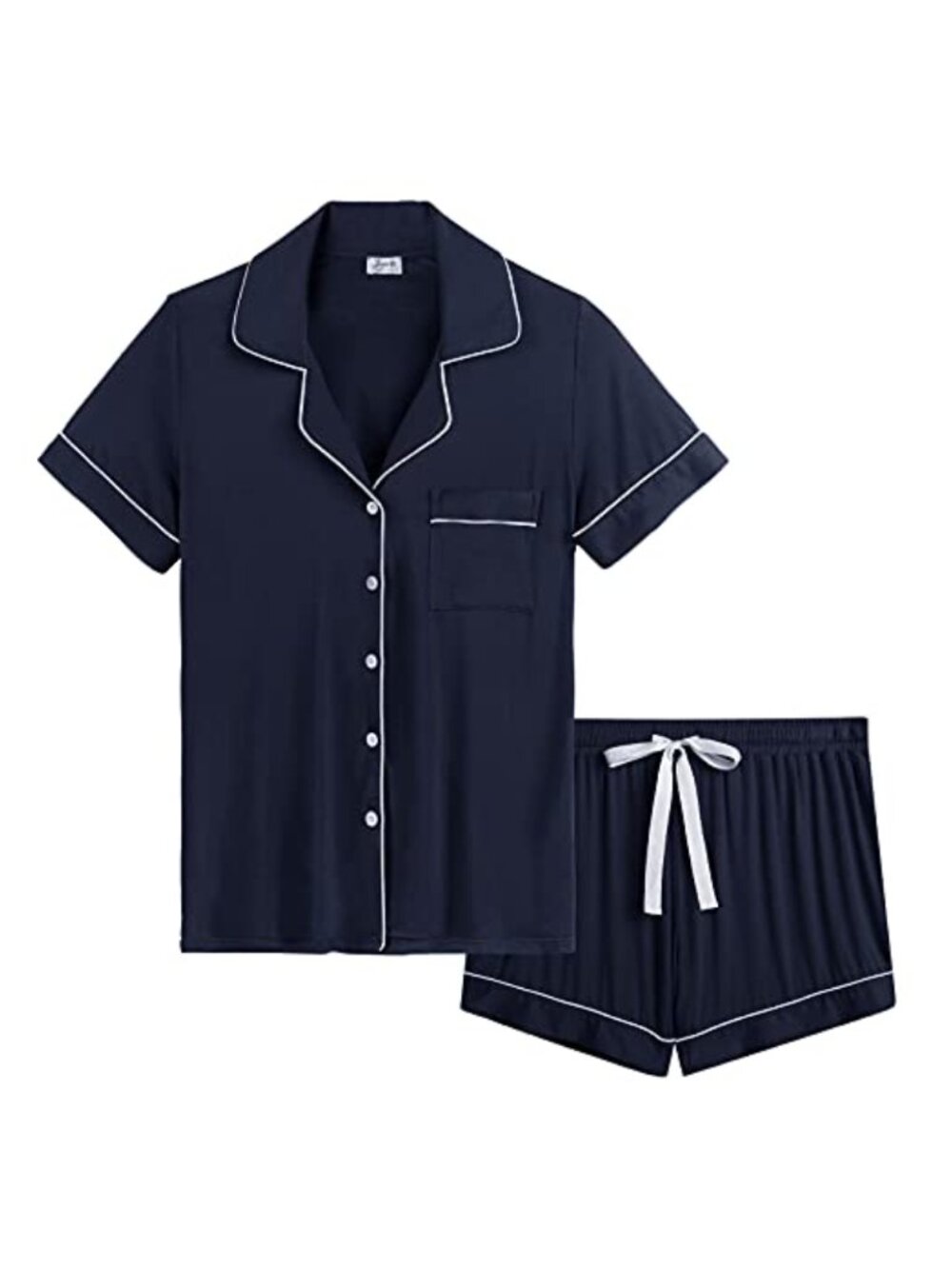 Bamboo Viscose Pajama Shorts Set Button Up PJ